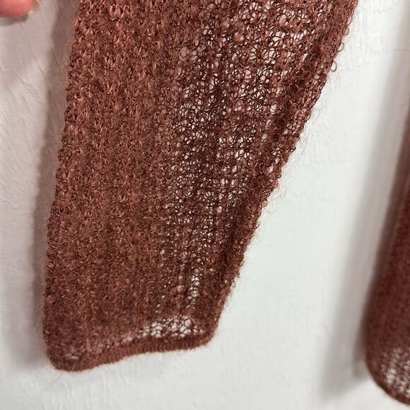 Company Ellen Tracy Mohair Blend Open Knit Open Front Cardigan Sweater Size S - Picture 3 of 9